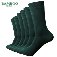 Match-Up  Men Bamboo Green Socks Breathable Anti-Bacterial man Business Dress Socks (6 Pairs/Lot) Socks