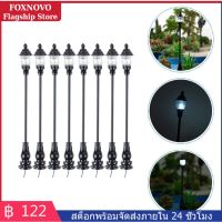 FOXNOVO 8PCS ไฟขนาดเล็กโคมไฟหลาทรายโคมไฟถนนรุ่นหลารุ่นแสงแบบจำลองโต๊ะเครื่องประดับทรายเครื่องประดับทราย