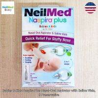 อุปกรณ์ดูดน้ำมูก พร้อมน้ำเกลือ สำหรับทารก Babies &amp; Kids Naspira Plus Nasal-Oral Aspirator with Saline Vials, 8 Preservative [NeilMed®]