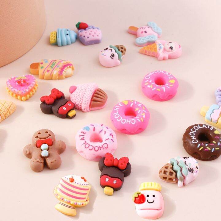 10pcs-popsicle-donuts-flat-back-resin-cabochons-scrapbooking-jewelry-decoration-accessories