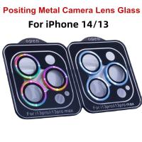 Rainbow Clear Lens Glass For iPhone 14 Pro Max 13 Pro Max 13 Mini 14 Plus 14pro max 12 11 Metal Camera Protector Cover Glass  Screen Protectors
