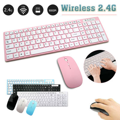 POHIKS 1pc Portable 2.4GHz Wireless Keyboard And Mouse Set Ultra-slim Ergonomic Design Keypad Mice Combos For PC Laptop