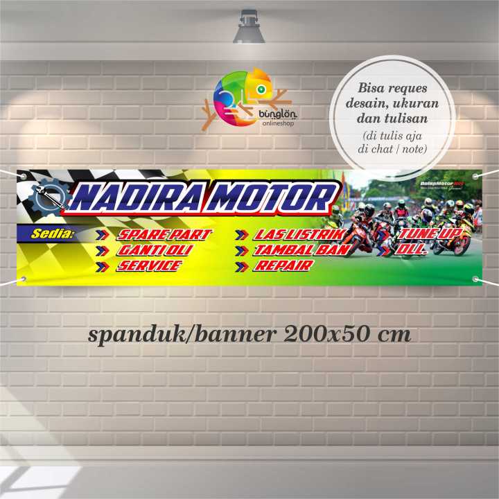 200x50 Spanduk Banner Bengkel Motor Murah Berkualitas Bisa Reques ...