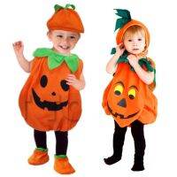 Baby Girls Boys Halloween Pumpkin Costume Sleeveless  Top With Hat Outfits 2Pcs Halloween Fancy Dress Costumes