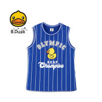 B.Duck เด็กชายเสื้อกั๊กแขนกุดผ้าฝ้ายฤดูร้อนเด็กใหม่ลายกีฬาเสื้อกั๊ก