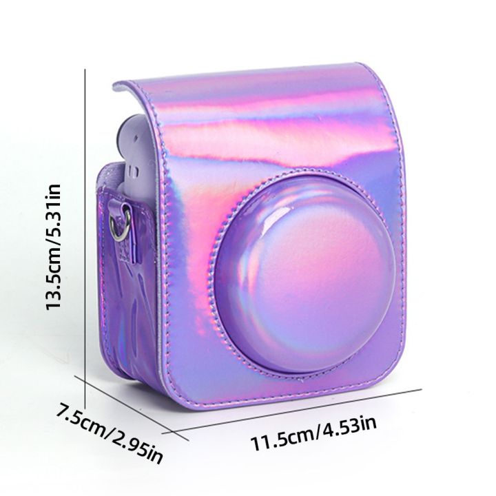 กระเป๋าเคสซิลิโคนแบบนิ่มสำหรับใส่กล้องฟิล์มโพลารอยด์ฟูจิฟิล์มมี-tali-bahu-สำหรับ-instax-mini-12เคสกล้องหนัง-pu