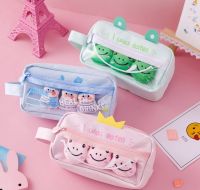 【living stationery】กรณีดินสอน่ารักความจุขนาดใหญ่นักเรียนกระเป๋าดินสอ Kawaii เครื่องเขียนการ์ตูนกบ BagSupplies