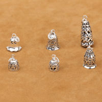 Wholesale S925 Sterling Silver Jewelry Thai Silver diy Accessories celet Pendant 8mm Auspicious Ping An Rattle Bell