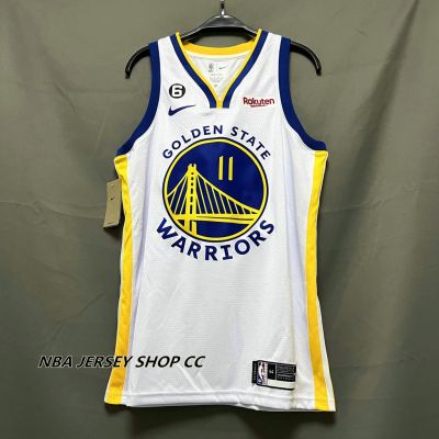 ใหม่ ของแท้ NBA Golden State Warriors สําหรับผู้ชาย 2022-23 #11 เสื้อกีฬาแขนสั้น ลายทีม Klay Thompson Association Edition สีขาว