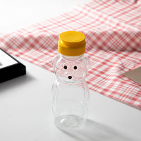 HONG Little Bear Plastic Water Bottle Transparent Straw Water Cup with Straw for Kids