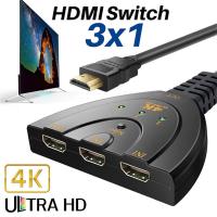 [HOT HAIXWLXKWW 589] 3พอร์ต Switcher Adapter 1080P Splitter HUB 1 Out Hub สำหรับโปรเจคเตอร์