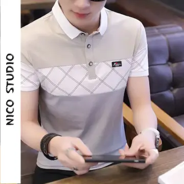Men's Summer New Business Casual Loose Lapel Polo Shirt Seamless Solid  Color Short-sleeved Cool Breathable Large Size M-5xl
