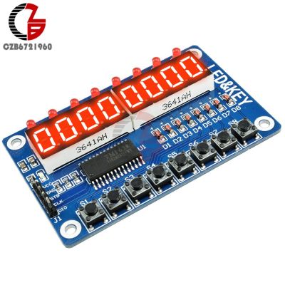 โมดูลจอแสดงผล Led แบบดิจิตอลคีย์โมดูล Tm1638 8หลัก Led 8บิตสำหรับแผงไฟฟ้า Avr Arm Arduino