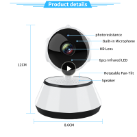 รูปภาพ PUSH surveillance กล้อง Home Security กล้อง IP ไร้สายอินฟราเรดกล้องวงจรปิด Voice ALARM Smart Home s.mart WiFi Camera