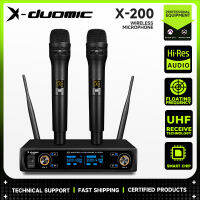 X-DUOMIC X-200  ไมโครโฟนไร้สายระดับมืออาชีพสามารถรับสัญญาณได้ไกลถึง 100 เมตร ไมโครโฟน UHF สลับความถี่ด้วยปุ่มเดียว