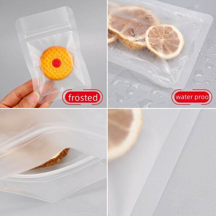 100pcs-frosted-transparent-ziplock-bag-clear-plastic-storage-bag-snack-tea-zipper-bag-mylar-zip-lock-packaging-bag-supplies-food-storage-dispensers