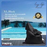 Lazylifeparis บีนแบค Beanbag เบาะนั่งอเนกประสงค์ รุ่น XL,Black กว้าง 100 cm ยาว 125 cm สูง 15 cm