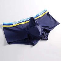 【CW】 for boy men boxers Elephant nose Underpants Male Panties Breathbale ice silk U Convex sexi gay