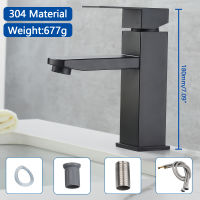 New Square Black Bathroom Faucet Stainless Steel Basin Mixer Bathroom Accessories Tap Bathroom Sink Basin Mixer Tap