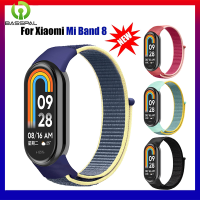 สายผ้าไนลอนระบายอากาศสำหรับ Xiaomi MiBand 8สร้อยข้อมือแบบห่วงแบบสปอร์ตอะไหล่