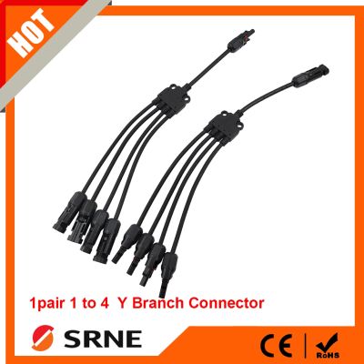 ❐ Solar Photovoltaic Panel Adaptor Cable Connector 1 To 4 Parallel Connection Of Battery Plate Assembly Y Branch Solar Connectors