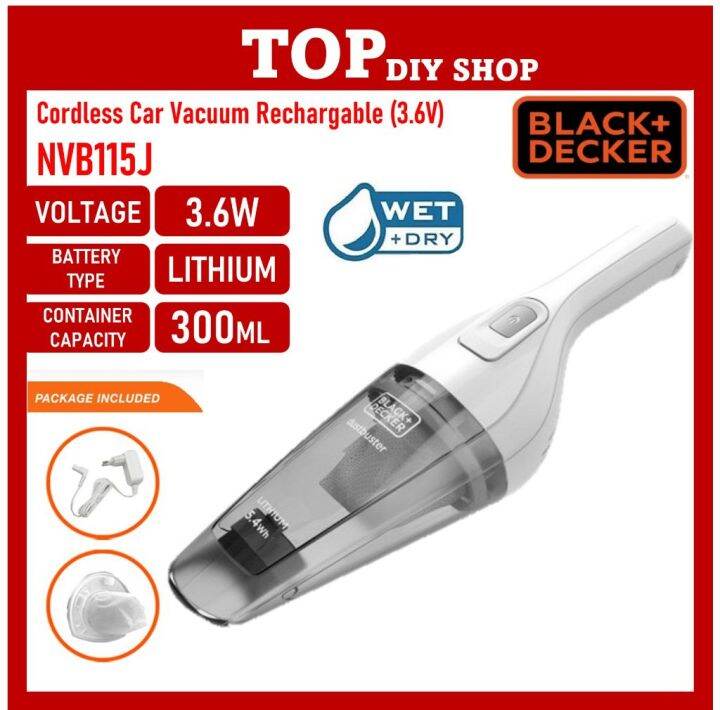BLACK & DECKER NVB115J 3.6V Quick Clean Cordless Hand Handheld Vacuum