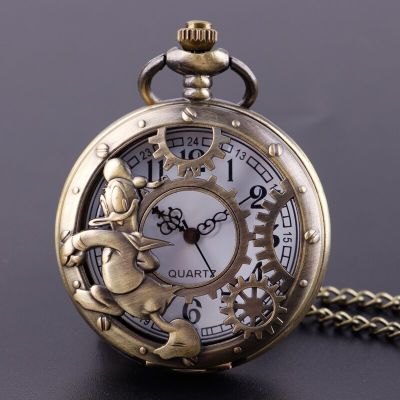 นาฬิกาพกเมาส์แฟชั่นวินเทจพร้อมโซ่นาฬิกาควอตซ์กระเป๋า Fob ผู้ชายผู้หญิงเด็กของขวัญเลโลจเดโบลซีโล
