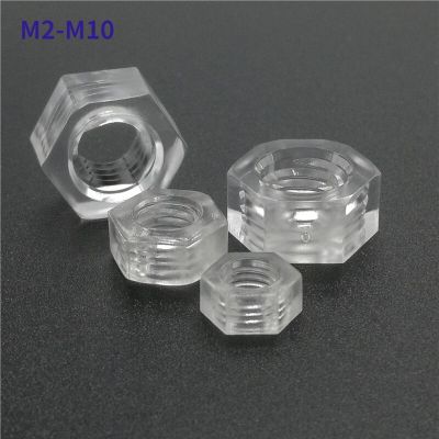 M2 M2.5 M3 M4 M5 M6 M8 M10 Acrylic Clear Transparent Plastic Nylon Hex Nut Nails Screws Fasteners