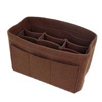 AWEI Multi-Grids Waterproof Large Capacity Makeup Cosmetic Storage Bag Felt Organizer