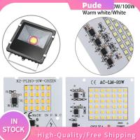 PUDE ไฟ220V อินพุต10W 20W 30W 50W 100W SMD2835ไดรเวอร์สมาร์ทไอซีลูกปัดชิป LED สีขาว/สีขาวอบอุ่น1ชิ้น