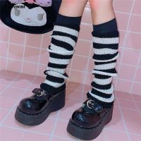 【LZ】○㍿▦  2021 outono inverno goth listrado feminino perna aquecedores senhora bonito jk estiramento na altura do joelho legal hipster quente malha meias moda