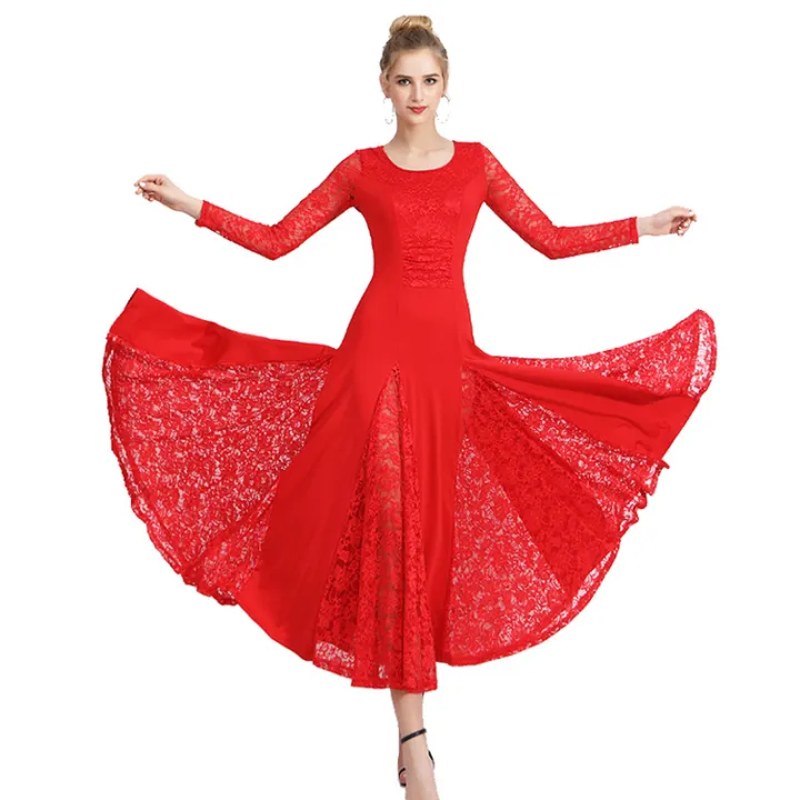 Modern dance skirt new national standard dance long skirt ballroom