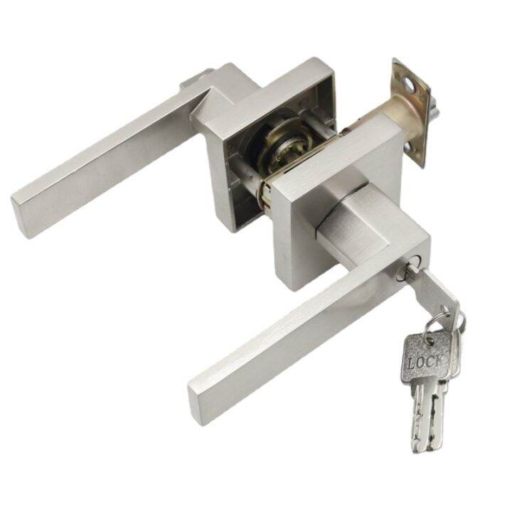 Bedroom Door Handle Lock Square Round Channel Privacy Mask Indoor