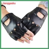 LIANGYAOKU ถุงมือมอเตอร์ขับพังค์หมุดถุงมือไม่มีนิ้วหนัง