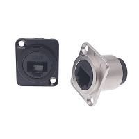 ‘’；【=- D Type RJ45 Connector CAT6 Female To Female Metal RJ45 Socket Panel Mounting Black Silvery