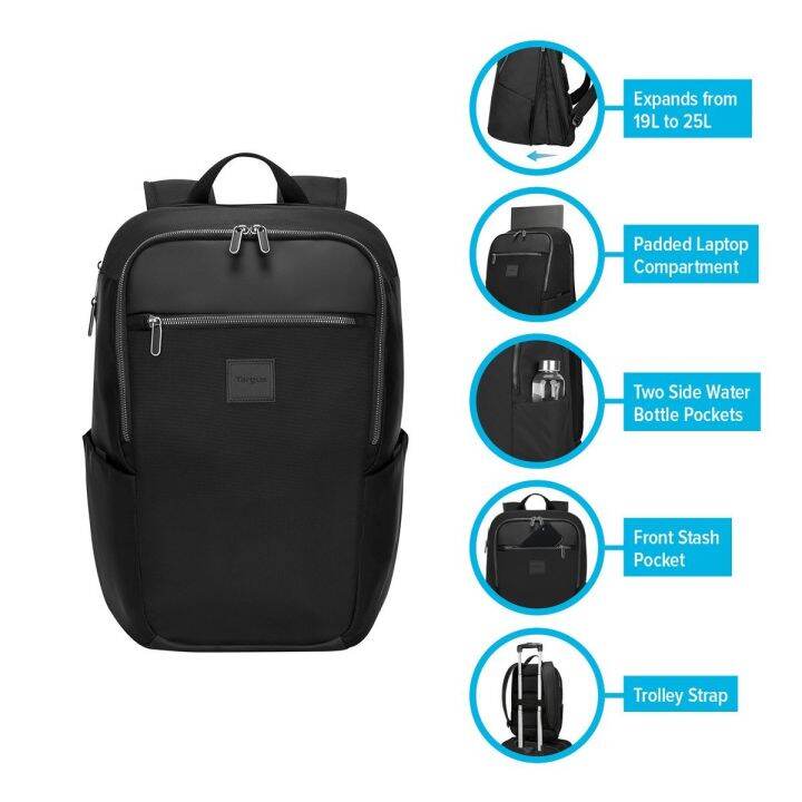 Targus BL 15.6” Urban Expandable™ Laptop Backpack Black TBB596GL ส่ง