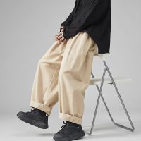 2023 Mens Casual Wied Leg Pants Oversize Cotton Trousers Solid Color Fashion Men Jogging Pants Korean Streetwear Vintage 5XL