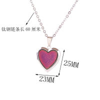 Photo Customized Color Changing Love Heart Necklace Photo Box Necklace520Heart-Shaped Temperature Change NecklaceDIYHandmade Valentines Day Gift