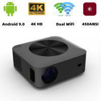 X1 5 Portable Mini Projector Android 9.0 450ANSI 2.4G&amp;5G Dual WiFi Bluetooth 4.2 4K Video Display Built-in Box Speaker