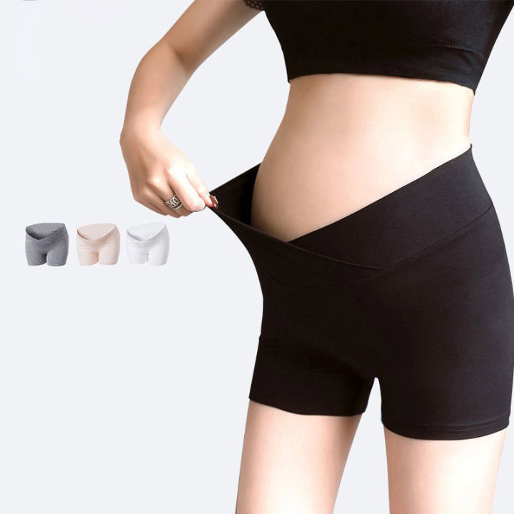 amila-กางเกงเซฟตี้สำหรับผู้หญิงตั้งครรภ์-เลกกิ้งแบบบางป้องกันแสงเอวต่ำกางเกงนักมวยตั้งครรภ์รูปตัววีกางเกงประกัน