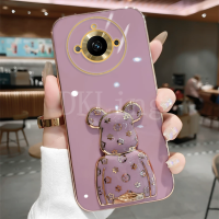 เคสโทรศัพท์ซิลิโคนชุบสุดหรูสำหรับ Realme11 Realme ปลอกอ่อนกันกระแทกลายหมีน่ารักเคสโทรศัพท์มือถือบั๊มเปอร์10 11Pro 11 Pro + 10T 5G 2023 Realme 11 Pro Plus