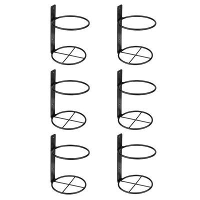 Wine Wall Holder, 6 Pack Wall Mounted Wine Rack, Metal Wine Bottle Display Holder for Wine Storage Wall Wine Theme Decor