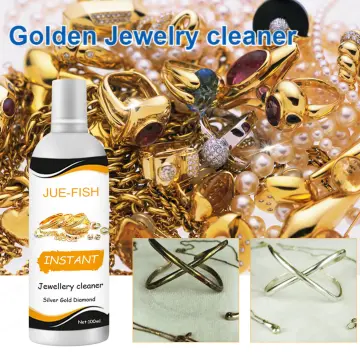 Caribbean Gem All Purpose Jewelry Cleaner Kit w/8oz Cleaning Solution,  Polish Cloth, Basket & Brush - Jewelry Cleaner Kit for Gold, Silver,  Diamonds