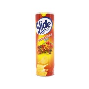 Snack Khoai Tây Slide Vị Thịt Nướng Lon 160g