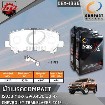 COMPACT ผ้าเบรคหลัง ISUZU MU-X 2.5,3.0 2WD,4WD 14-,MU-X 1.9,3.0 2WD 4WD 16- รหัส 1336