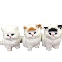 ❀ Simulation Animal Models Kids Stuffed Cats Sounding Toys Children Gift Plush Stuffed Doll Home Ornament Birthday Christmas Gift