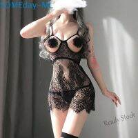 【Ready Stock】 ⊕△ C15 SOMEDAYMX 2 Pcs Cosplay Costumes Role-playing Nightdress Lingerie Sets Lace Sexy Suspender Skirt Korean Split Fork For Women Bellyband/Multicolor