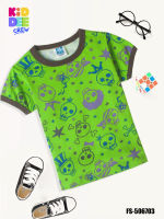 KiddeeCrew   เสื้อเด็ก สีเขียวหัวกระโหลก Preppy green shirt  เหมาะสำหรับอายุ 3-12 ปี