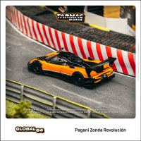 Tarmac Works 1:64 Pagani Zonda Revolucion Arancio Saint สีส้มรถโมเดล Diecast สีดำ