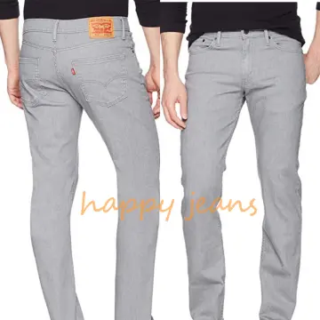 Grey Pants Super Skinny Stretch Denim Pants for Mens